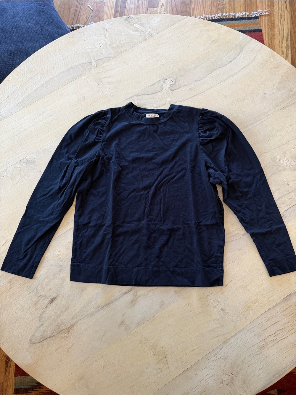 ASTR Black Long Sleeve Puff Shoulder Tee